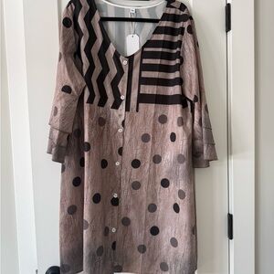 Stylish Black and Brown Patterned Dress